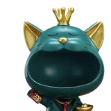 Maxbell Modern Cat Statue Storage Box Resin Key Holder Desk Organizer Home Decor Green