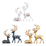 Maxbell Reindeer Statue Collectable Deer Figurine for Cabinet Restaurant Tabletop Blue