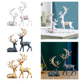 Maxbell Reindeer Statue Collectable Deer Figurine for Cabinet Restaurant Tabletop Blue