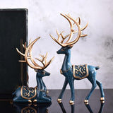 Maxbell Reindeer Statue Collectable Deer Figurine for Cabinet Restaurant Tabletop Blue
