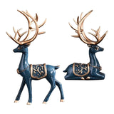 Maxbell Reindeer Statue Collectable Deer Figurine for Cabinet Restaurant Tabletop Blue