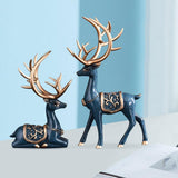 Maxbell Reindeer Statue Collectable Deer Figurine for Cabinet Restaurant Tabletop Blue