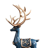Maxbell Reindeer Statue Collectable Deer Figurine for Cabinet Restaurant Tabletop Blue