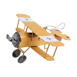 Maxbell Retro Style Biplane Metal Model Ornament Desktop Photo Props Home Airplane
