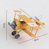 Maxbell Retro Style Biplane Metal Model Ornament Desktop Photo Props Home Airplane