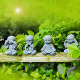 Maxbell Mini Monk Figurine Buddha Statue Sitting Creative Kungfu for Car Teahouse` Not Move