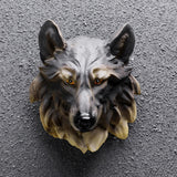 Maxbell Animal Wolf Head Wall Art Decorations Bust Wall Statue Fine Workmanship Brown