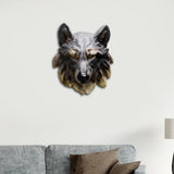 Maxbell Animal Wolf Head Wall Art Decorations Bust Wall Statue Fine Workmanship Brown