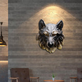 Maxbell Animal Wolf Head Wall Art Decorations Bust Wall Statue Fine Workmanship Brown