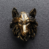 Maxbell Animal Wolf Head Wall Art Decorations Bust Wall Statue Fine Workmanship Bronze