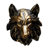 Maxbell Animal Wolf Head Wall Art Decorations Bust Wall Statue Fine Workmanship Bronze
