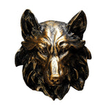 Maxbell Animal Wolf Head Wall Art Decorations Bust Wall Statue Fine Workmanship Bronze