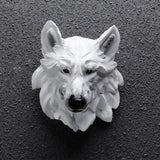 Maxbell Animal Wolf Head Wall Art Decorations Bust Wall Statue Fine Workmanship White