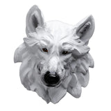 Maxbell Animal Wolf Head Wall Art Decorations Bust Wall Statue Fine Workmanship White