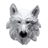 Maxbell Animal Wolf Head Wall Art Decorations Bust Wall Statue Fine Workmanship White
