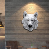 Maxbell Animal Wolf Head Wall Art Decorations Bust Wall Statue Fine Workmanship White