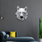 Maxbell Animal Wolf Head Wall Art Decorations Bust Wall Statue Fine Workmanship White