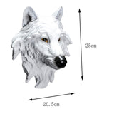 Maxbell Resin Wolf Head Wall Decorations Durable Fine Workmanship Room Walls Decor White
