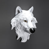 Maxbell Resin Wolf Head Wall Decorations Durable Fine Workmanship Room Walls Decor White