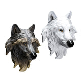 Maxbell Resin Wolf Head Wall Decorations Durable Fine Workmanship Room Walls Decor White