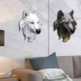 Maxbell Resin Wolf Head Wall Decorations Durable Fine Workmanship Room Walls Decor White