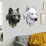 Maxbell Resin Wolf Head Wall Decorations Durable Fine Workmanship Room Walls Decor White