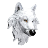 Maxbell Resin Wolf Head Wall Decorations Durable Fine Workmanship Room Walls Decor White