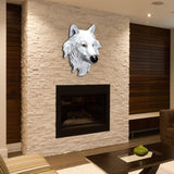 Maxbell Resin Wolf Head Wall Decorations Durable Fine Workmanship Room Walls Decor White