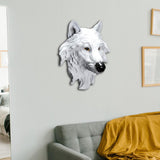 Maxbell Resin Wolf Head Wall Decorations Durable Fine Workmanship Room Walls Decor White