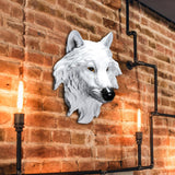 Maxbell Resin Wolf Head Wall Decorations Durable Fine Workmanship Room Walls Decor White