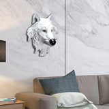 Maxbell Resin Wolf Head Wall Decorations Durable Fine Workmanship Room Walls Decor White
