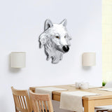 Maxbell Resin Wolf Head Wall Decorations Durable Fine Workmanship Room Walls Decor White