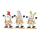 Maxbell LED Wooden Christmas Table Decoration Battery Powered Indoor Decor Santa