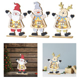 Maxbell LED Wooden Christmas Table Decoration Battery Powered Indoor Decor Santa