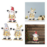 Maxbell LED Wooden Christmas Table Decoration Battery Powered Indoor Decor Santa