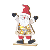 Maxbell LED Wooden Christmas Table Decoration Battery Powered Indoor Decor Santa