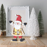 Maxbell LED Wooden Christmas Table Decoration Battery Powered Indoor Decor Santa