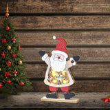 Maxbell LED Wooden Christmas Table Decoration Battery Powered Indoor Decor Santa
