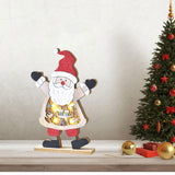 Maxbell LED Wooden Christmas Table Decoration Battery Powered Indoor Decor Santa