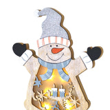 Maxbell LED Wooden Christmas Table Decoration Battery Powered Indoor Decor Snowman