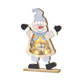Maxbell LED Wooden Christmas Table Decoration Battery Powered Indoor Decor Snowman