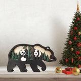 Maxbell Maxbell woodland Silhouette Sculpture Desktop Ornaments for Gifts Christmas Without lamp