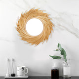 Maxbell Modern Wall Hanging Mirror Round Makeup Mirror for Home Decoration Aureate
