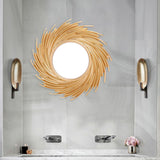Maxbell Modern Wall Hanging Mirror Round Makeup Mirror for Home Decoration Aureate