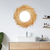 Maxbell Modern Wall Hanging Mirror Round Makeup Mirror for Home Decoration Aureate