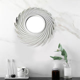 Maxbell Modern Wall Hanging Mirror Round Makeup Mirror for Home Decoration White
