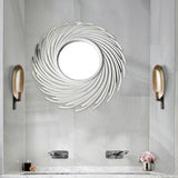 Maxbell Modern Wall Hanging Mirror Round Makeup Mirror for Home Decoration White