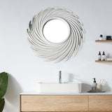Maxbell Modern Wall Hanging Mirror Round Makeup Mirror for Home Decoration White