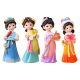 Maxbell Traditional Chinese Girls Statue Sculpture Entryway Window Resin Figurines Candied Haws