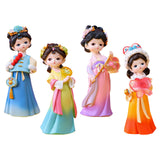 Maxbell Traditional Chinese Girls Statue Sculpture Entryway Window Resin Figurines Candied Haws